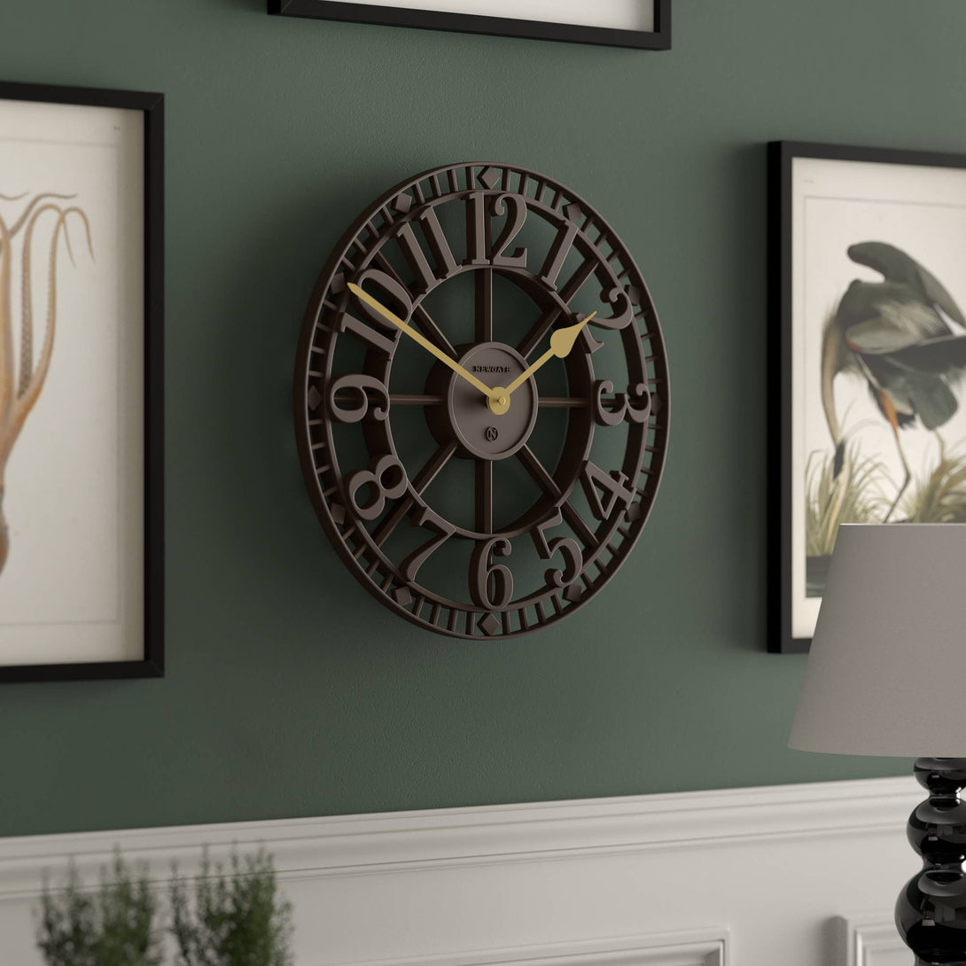 brown skeleton clock