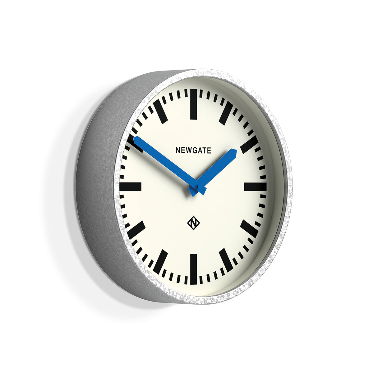 Newgate Luggage wall clock in galvanised and blue – Newgate World