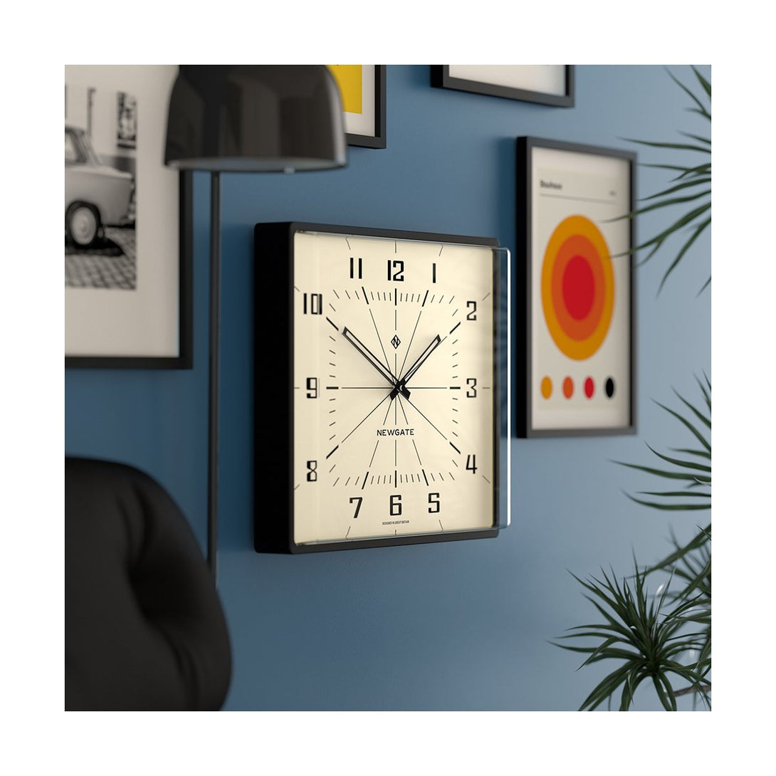 Mid-Century Wall Clock | Cream Dial & Black Case | Skew - Style Shot