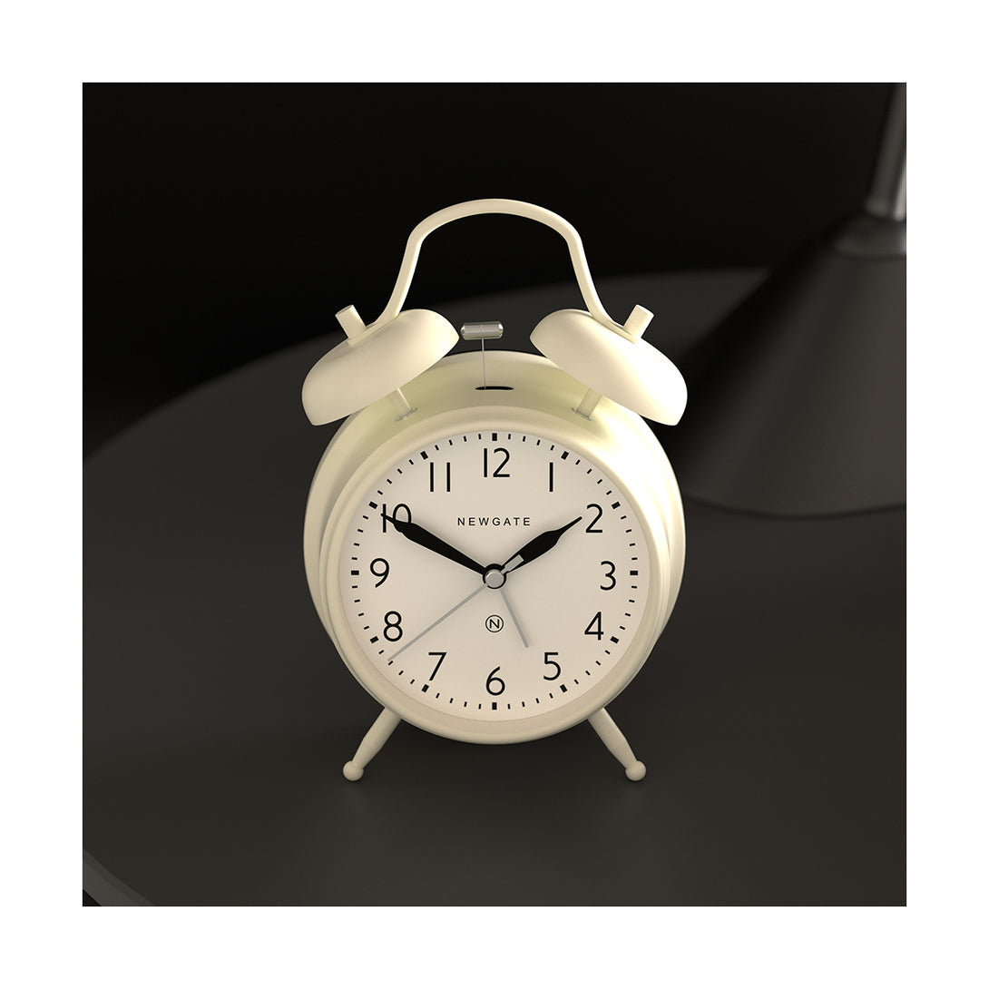 Classic Twin-Bell Alarm Clock - Matt Linen White - CGAM587LW - Style Shot