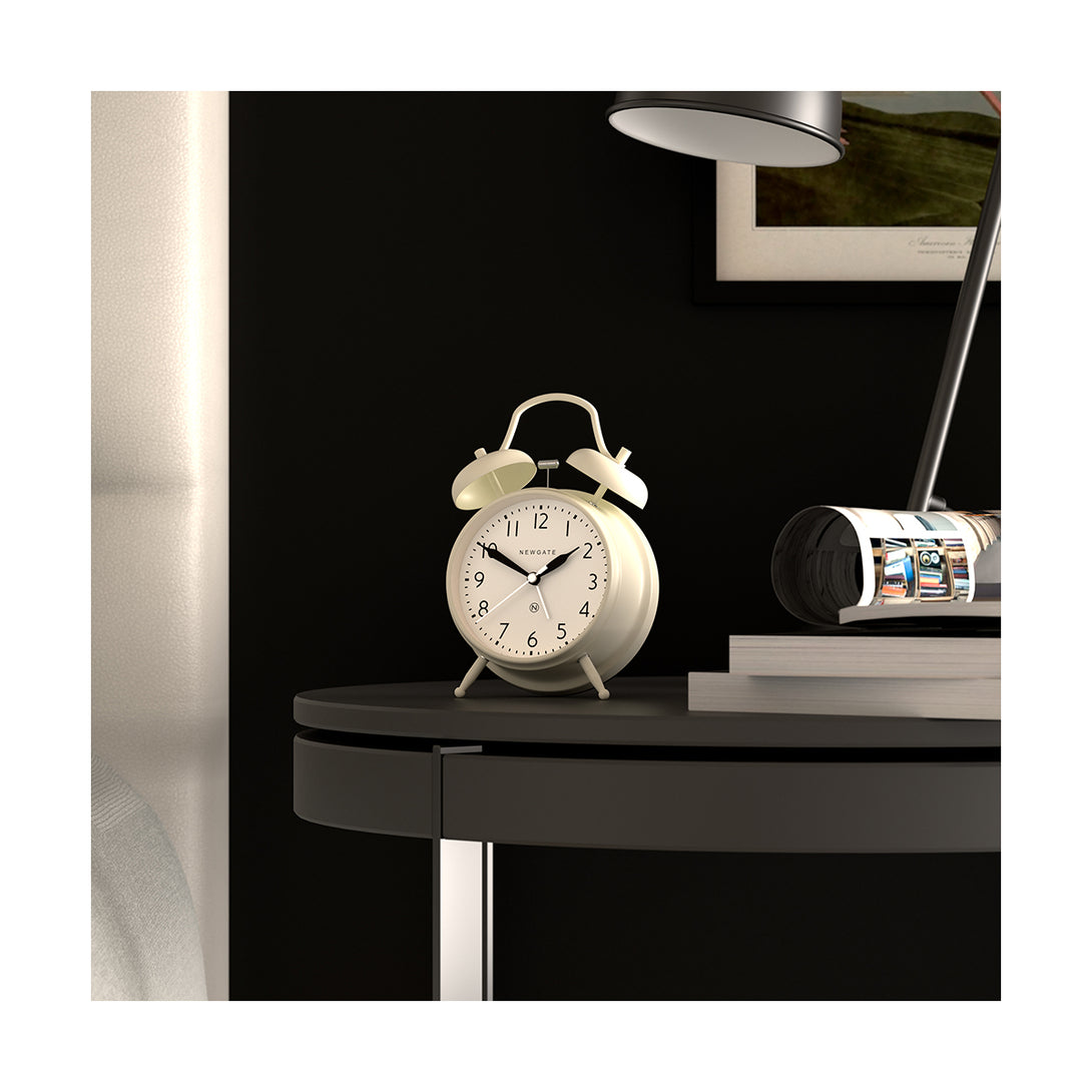 Classic Twin-Bell Alarm Clock - Matt Linen White - CGAM587LW - Style Shot 2