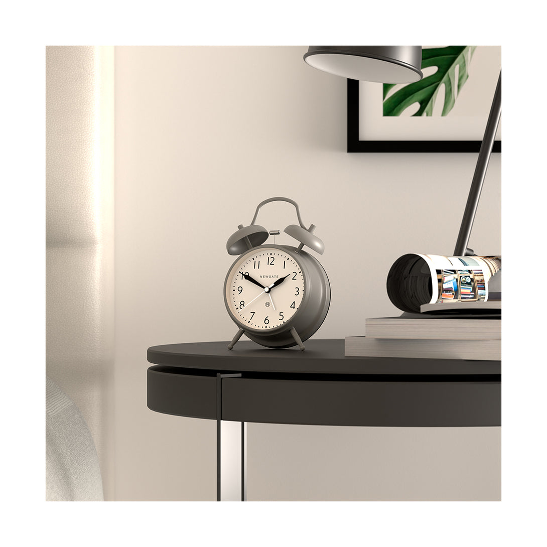 Classic Twin-Bell Alarm Clock - Matt Overcoat Grey - CGAM587OGY - style shot