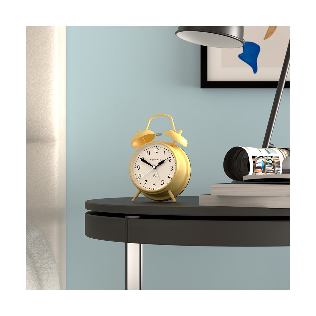 Classic Twin-Bell Alarm Clock - Matt Squeezy Yellow - CGAM587SL - Style shot skew