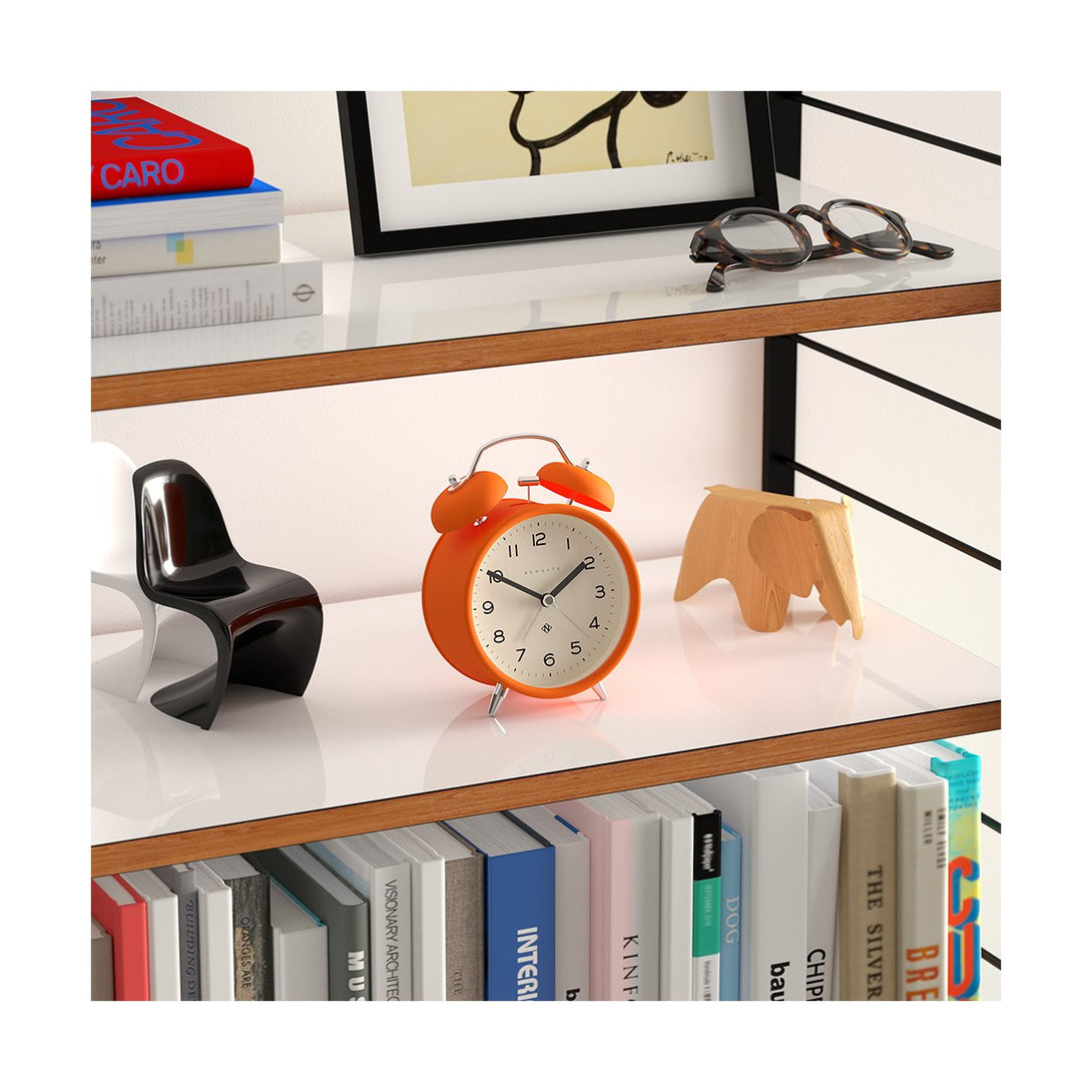 Colourful Modern Alarm Clock - Bright Orange - Charlie Bell - CBM134PO - style shot 2