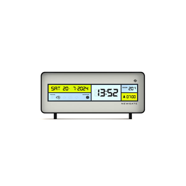 Newgate Futurama LCD clock in black and white