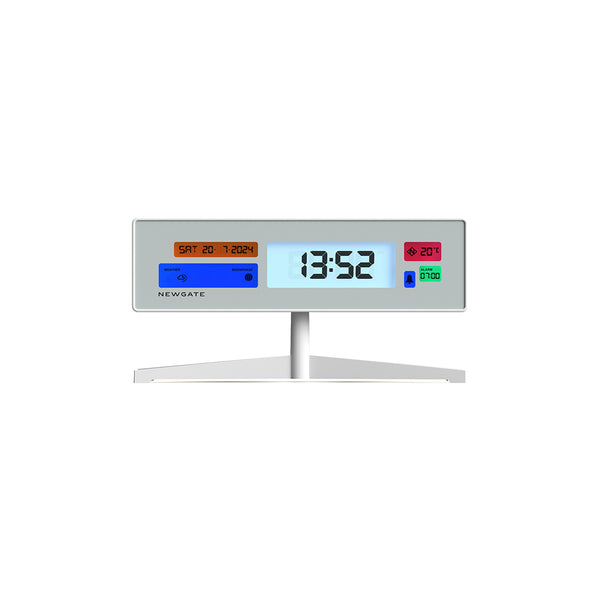 Newgate Supergenius LCD clock in white