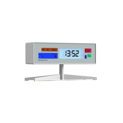 Newgate Supergenius LCD clock in white