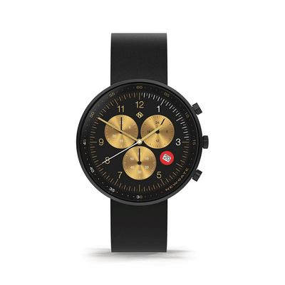 G6 London watch by Newgate World - Black and Gold chronograph - Black, gold and white strap