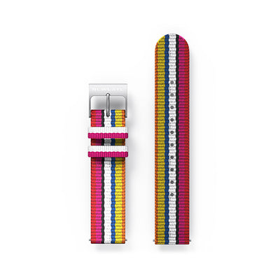G6S Multicolour Striped Canvas Watch Strap - Bikini