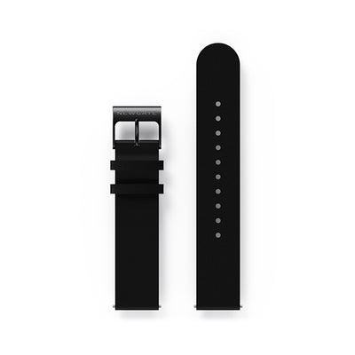 G6S Black Leather Watch Strap - Black Clasp