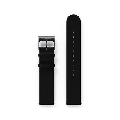 G6 Black Leather Watch Strap - Black Clasp