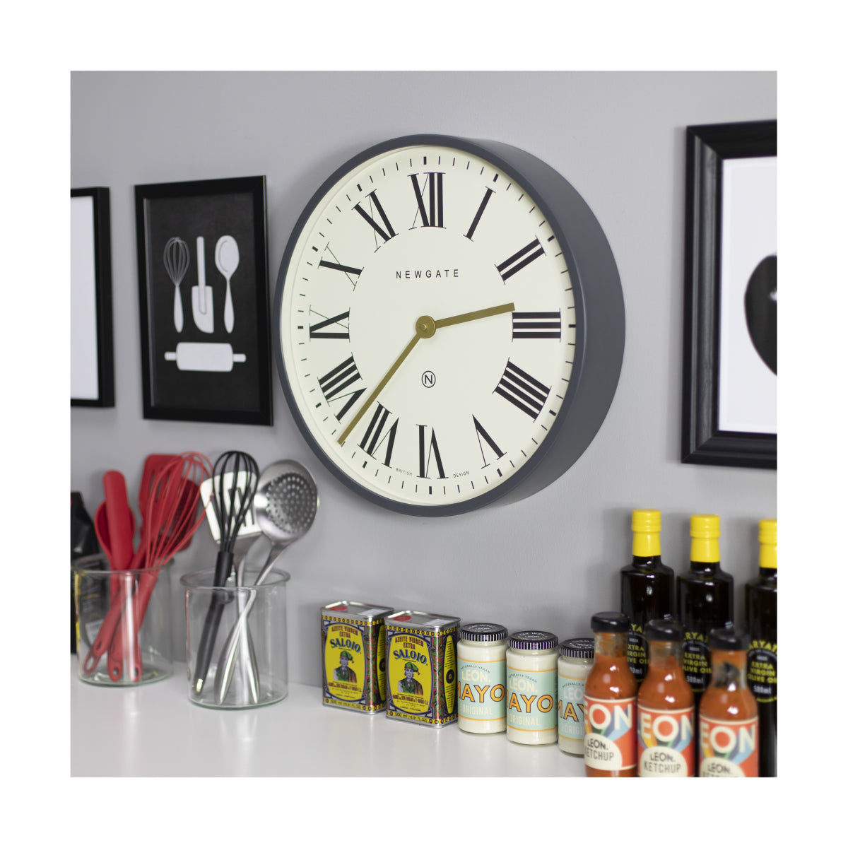 Mr Butler Wall Clock Moonstone Grey