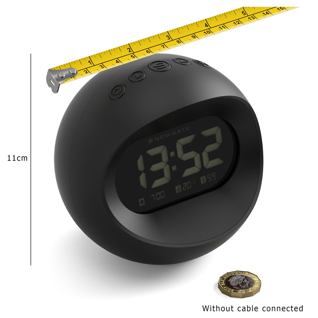 Digital Centre of the Earth Alarm Clock | Black with Black LCD Display  - Dim