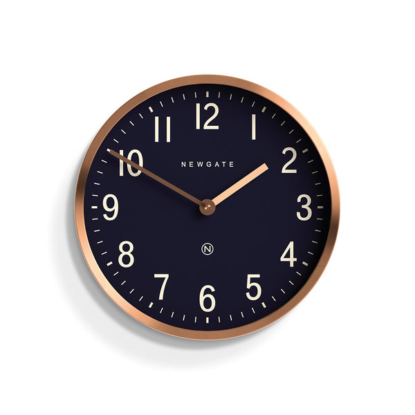 Newgate Master Edwards wall clock in copper and blue