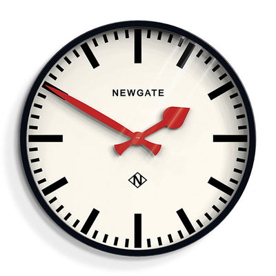 Large Black Station Clock - Marker Dial - Newgate Putney PUT390K (front)