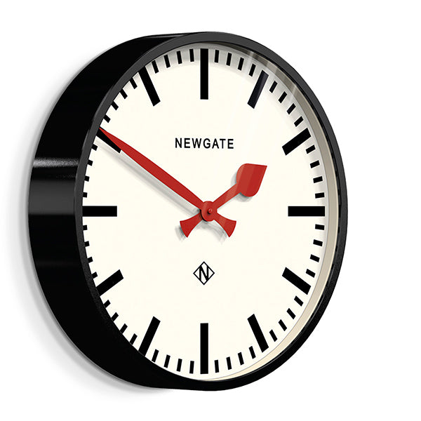 Large Black Station Clock - Marker Dial - Newgate Putney PUT390K (skew)