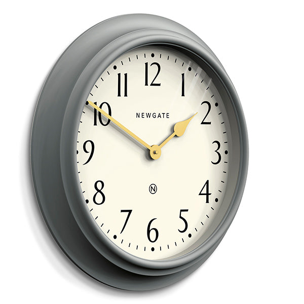 Large Decorative Mid-Grey Wall Clock - Newgate Westhampton WEST117PGY (skew)