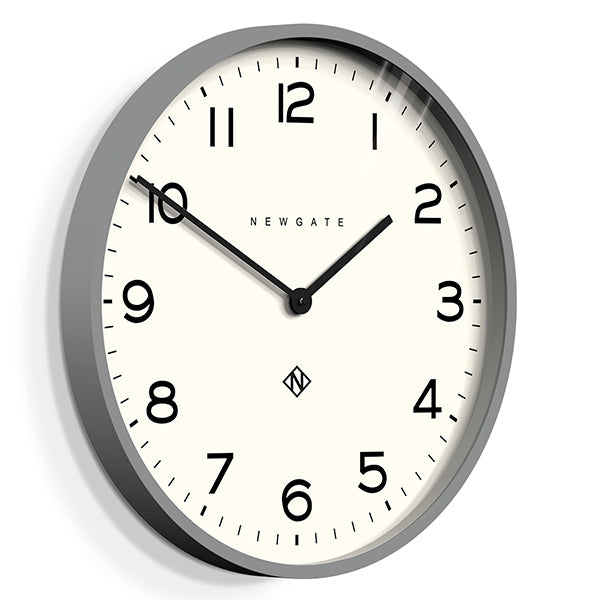 Large Modern Wall Clock - Minimalist Grey - Newgate Echo NUMONE149PGY (skew)