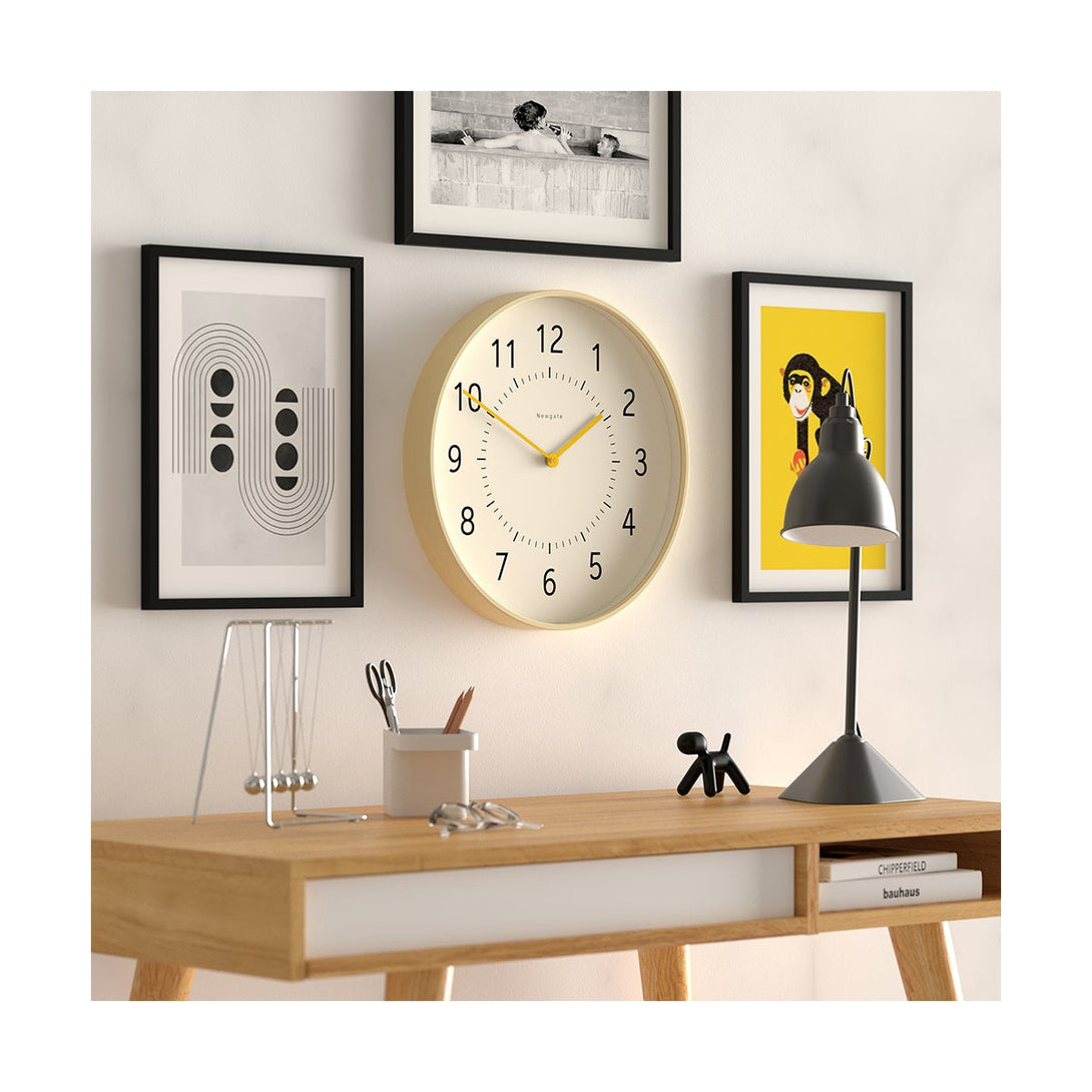 Modern Scandi Wall Clock - Light Plywood - Newgate Monopoly - MON264PLY40CY - style shot 2