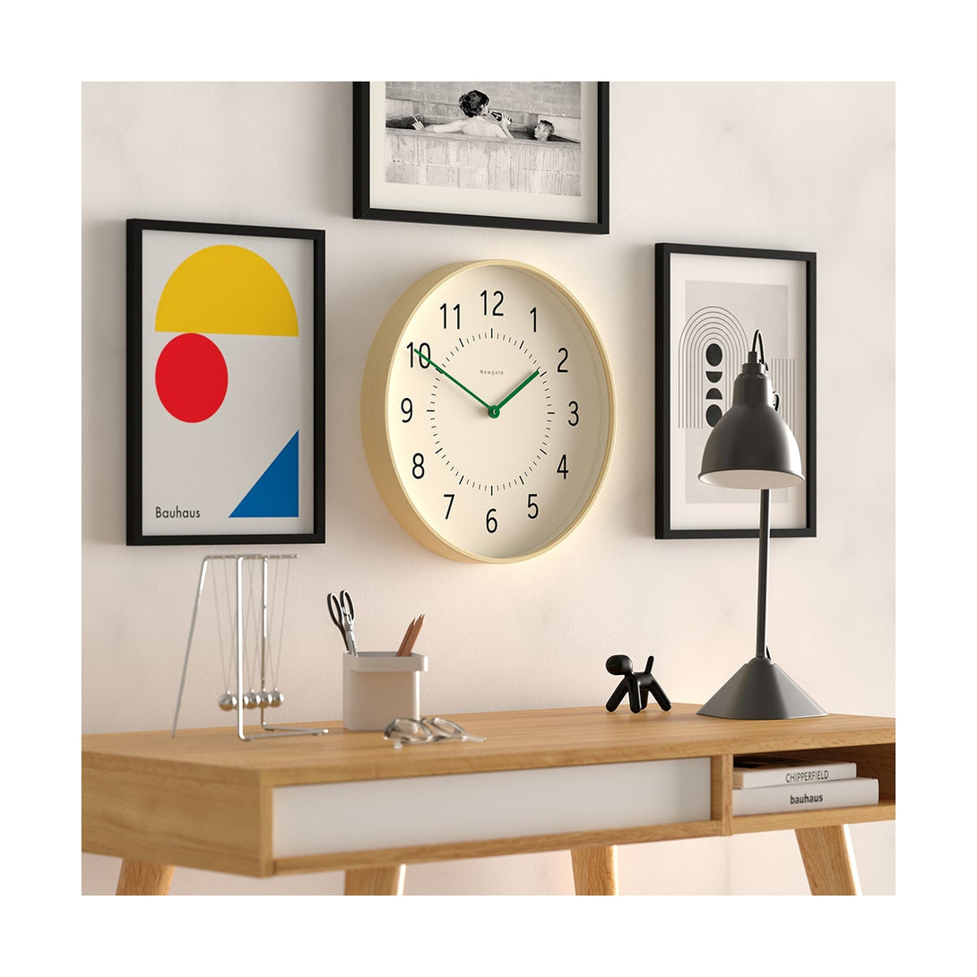Modern Scandi Wall Clock - Light Plywood - Newgate Monopoly - MON264PLY40VG - style shot 2
