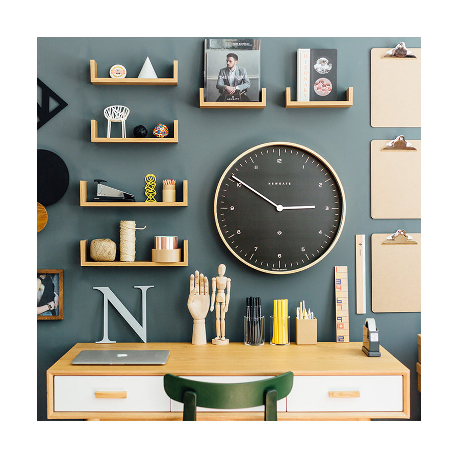 Modern Scandi Wall Clock - Large Minimalist - Plywood & Dark Grey - Newgate Mr Clarke MRC130PLY53 (home accessories) 1 copy