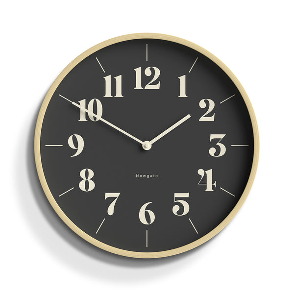 Newgate Hopscotch wall clock in pale plywood with grey dial