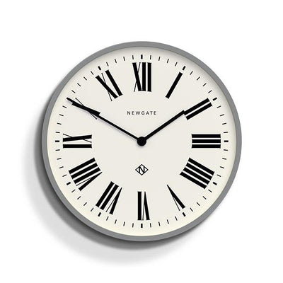 Grey Roman Numeral Wall Clock | Matt Grey Matt Grey | Style Shot 1