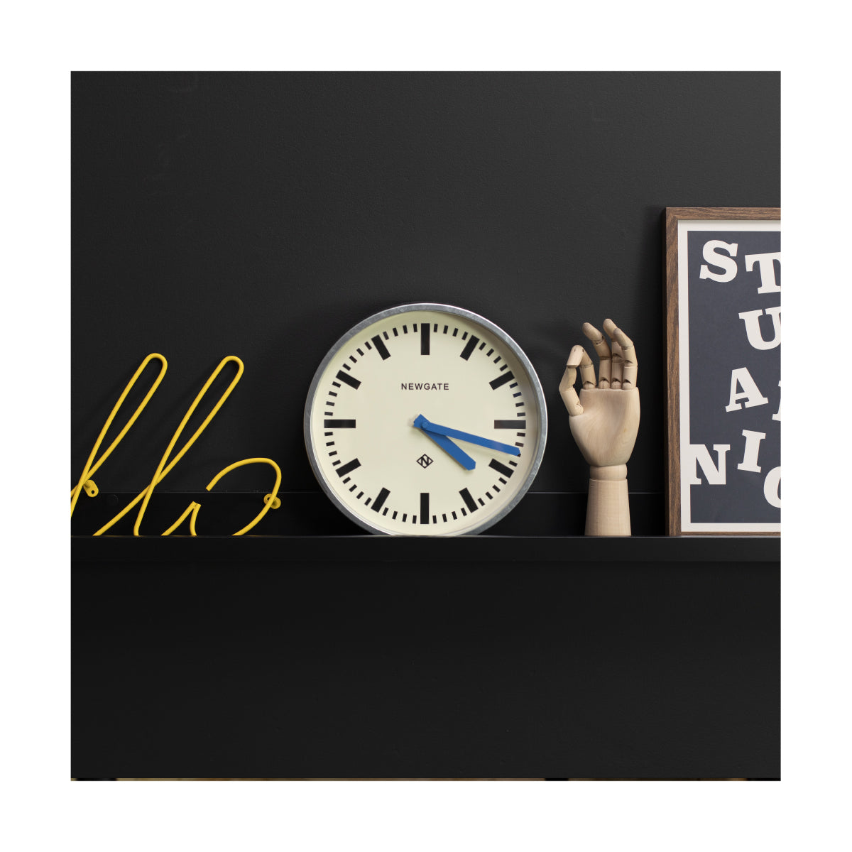 Newgate Luggage wall clock in galvanised and blue – Newgate World