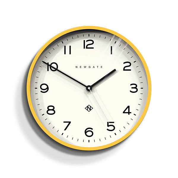 Newgate Echo Number Three wall clock in yellow