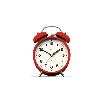 Modern Alarm Clock - Bright Colour Red - Silent 'No Tick' - Newgate Echo CBM134FER
