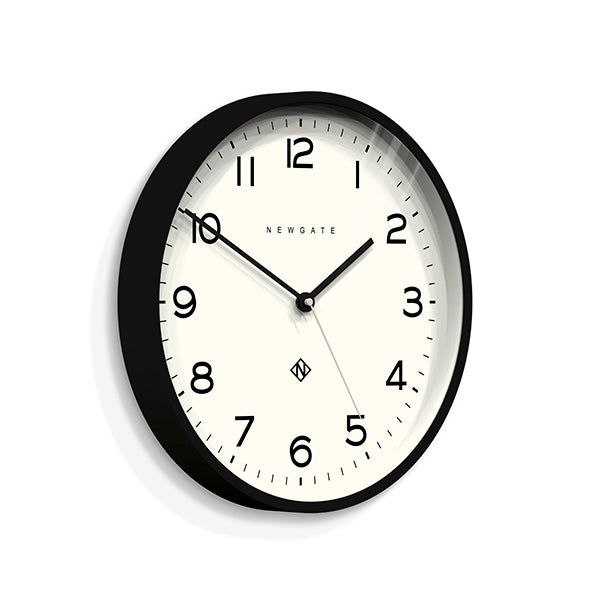 Modern Black Wall Clock - Minimalist - Newgate Echo NUMTHR129K (skew)