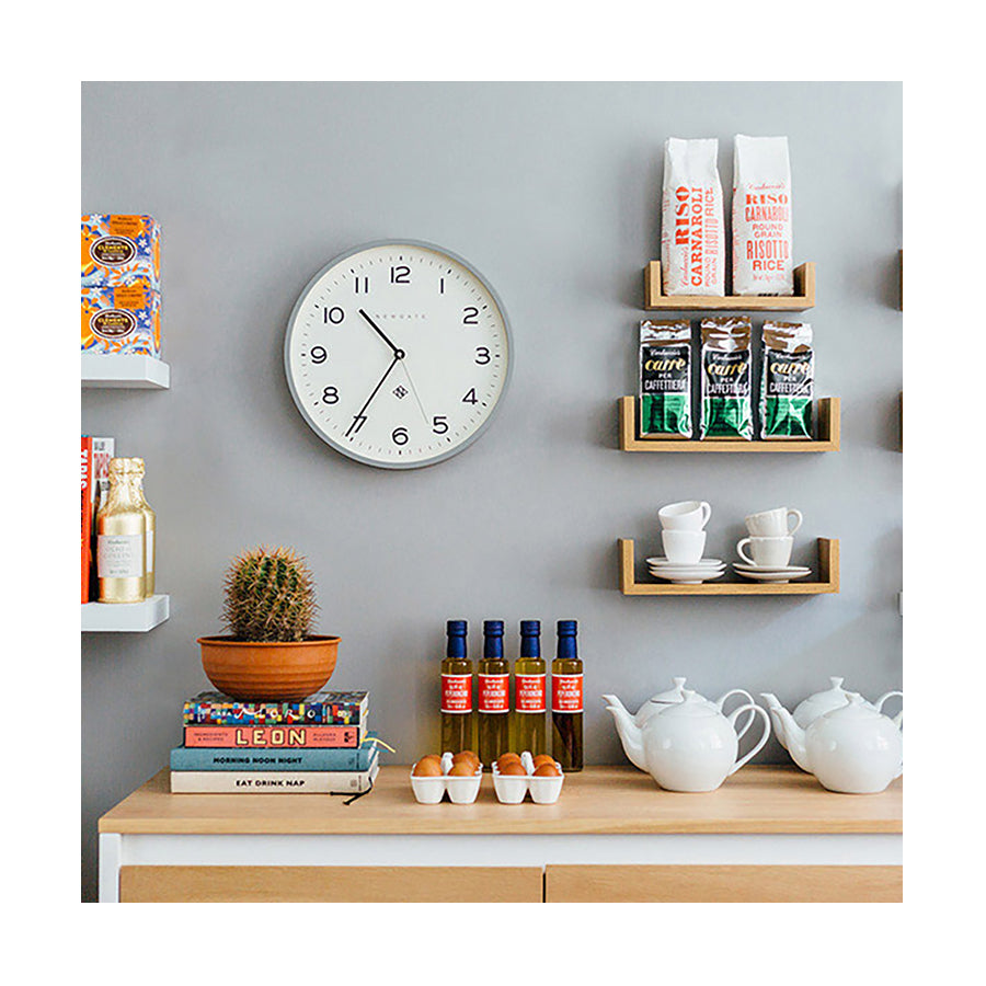 Modern Grey Wall Clock - Minimalist - Newgate Echo NUMTHR129PGY (room decor) 1 copy