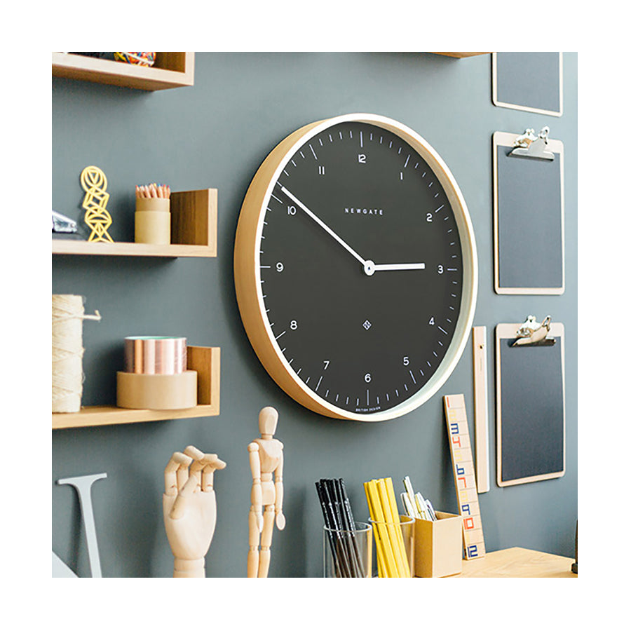 Modern Scandi Wall Clock - Large Minimalist - Plywood & Dark Grey - Newgate Mr Clarke MRC130PLY53 (homeware) 1 copy