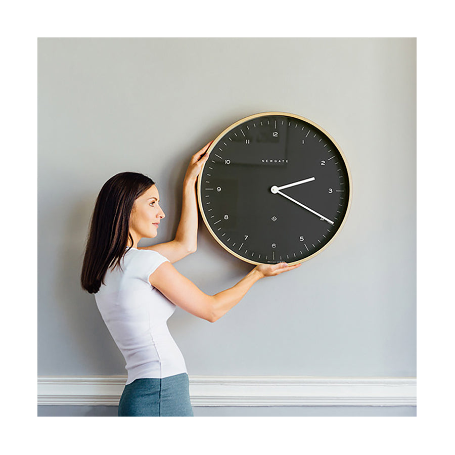 Modern Scandi Wall Clock - Large Minimalist - Plywood & Dark Grey - Newgate Mr Clarke MRC130PLY53 (lifestyle) 1 copy