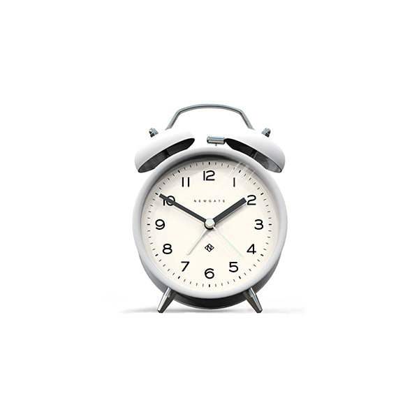 Modern White Alarm Clock - Silent 'No Tick' - Newgate Echo CBM134PW