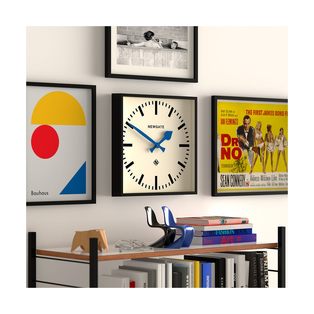 Number Five | Square Station Wall Clock | Brightly Coloured Hands - NUMFIV390KICE - Style Shot 1