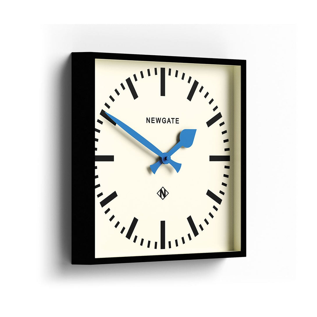 Number Five | Square Station Wall Clock | Brightly Coloured Hands - NUMFIV390KICE - Skew