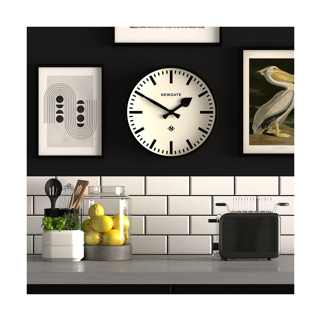 Newgate Black Station Wall Clock | Black - Front Style Shot