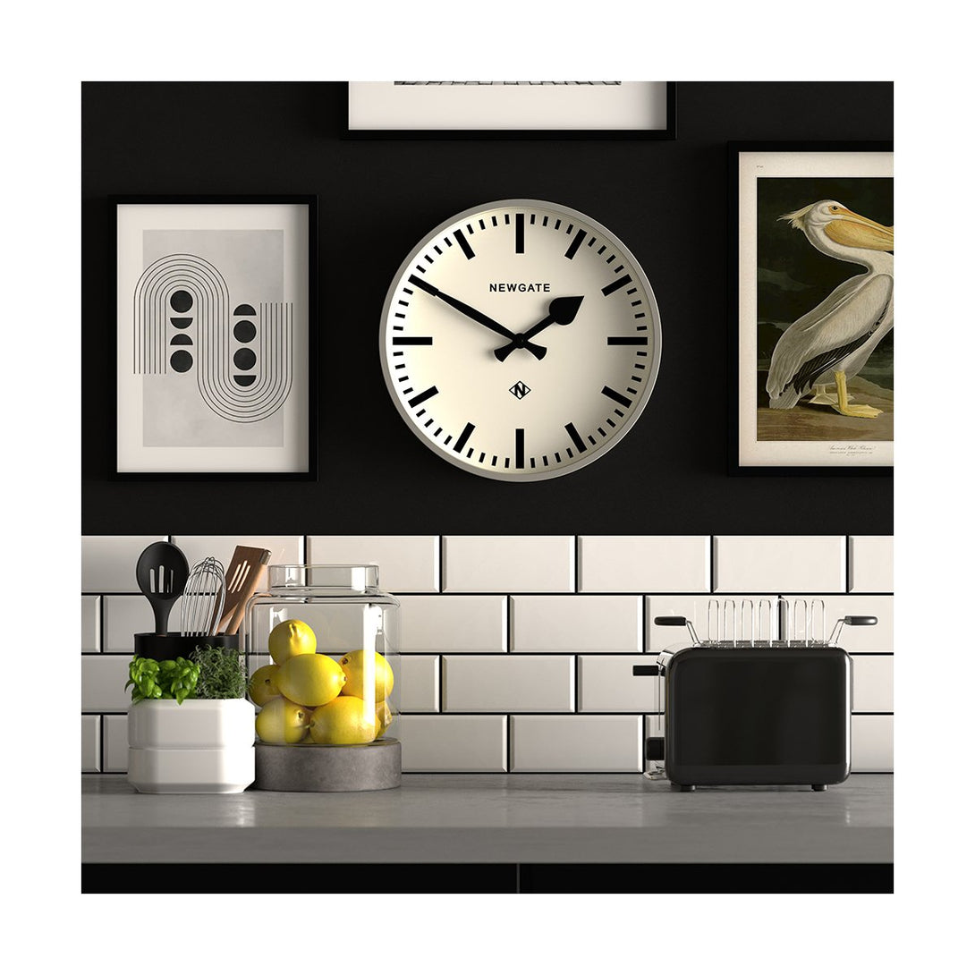 Newgate Grey Station Wall Clock | Grey - Front Style Shot