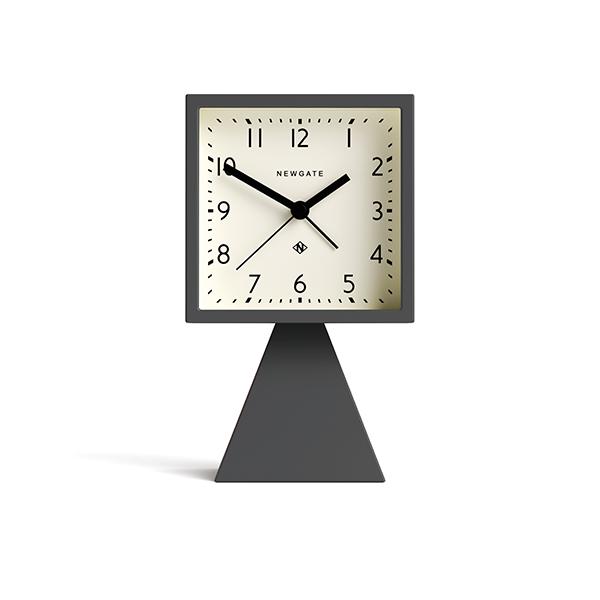 Brain | Mid-Century Retro Alarm/Desk Clock | Matt Blizzard Grey | Front