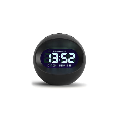 Digital Centre of the Earth Alarm Clock | Black with Black LCD Display - Front