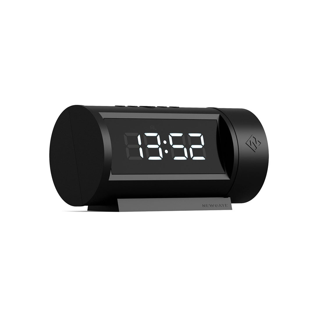Digital Pil Alarm Clock | Black with Black LCD Display - Skew