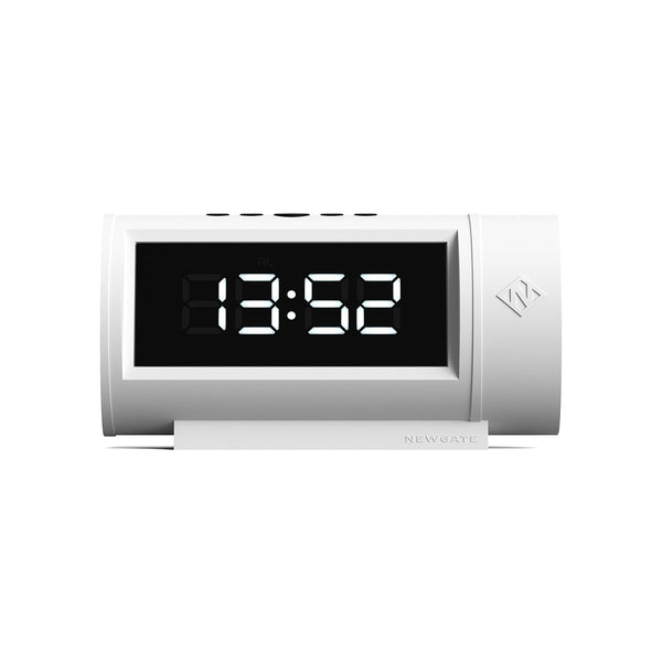 Digital Pil Alarm Clock | White with Black LCD Display  - Front