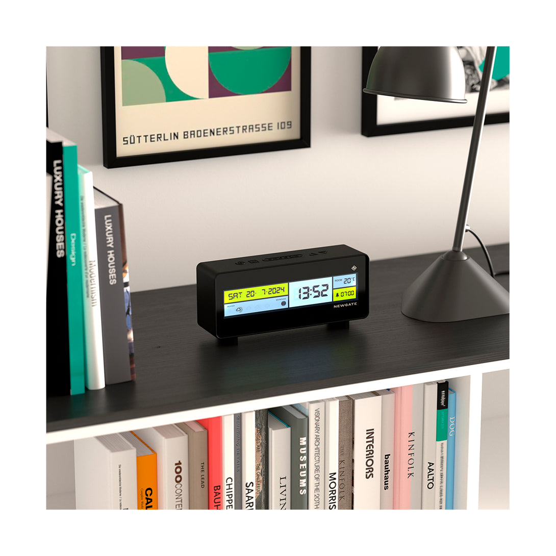 Digital Alarm Clock with Black, Yellow, White & Grey LCD Display - Futurama - LCD-FUTUR1 - Style Shot Skew