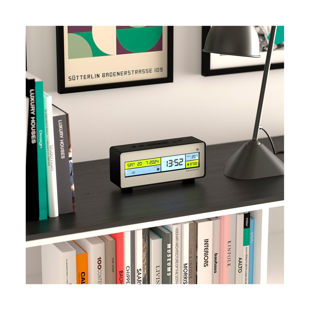 Digital Alarm Clock with Black, Yellow, White & Grey LCD Display - Futurama - LCD-FUTUR2 - style Shot Skew