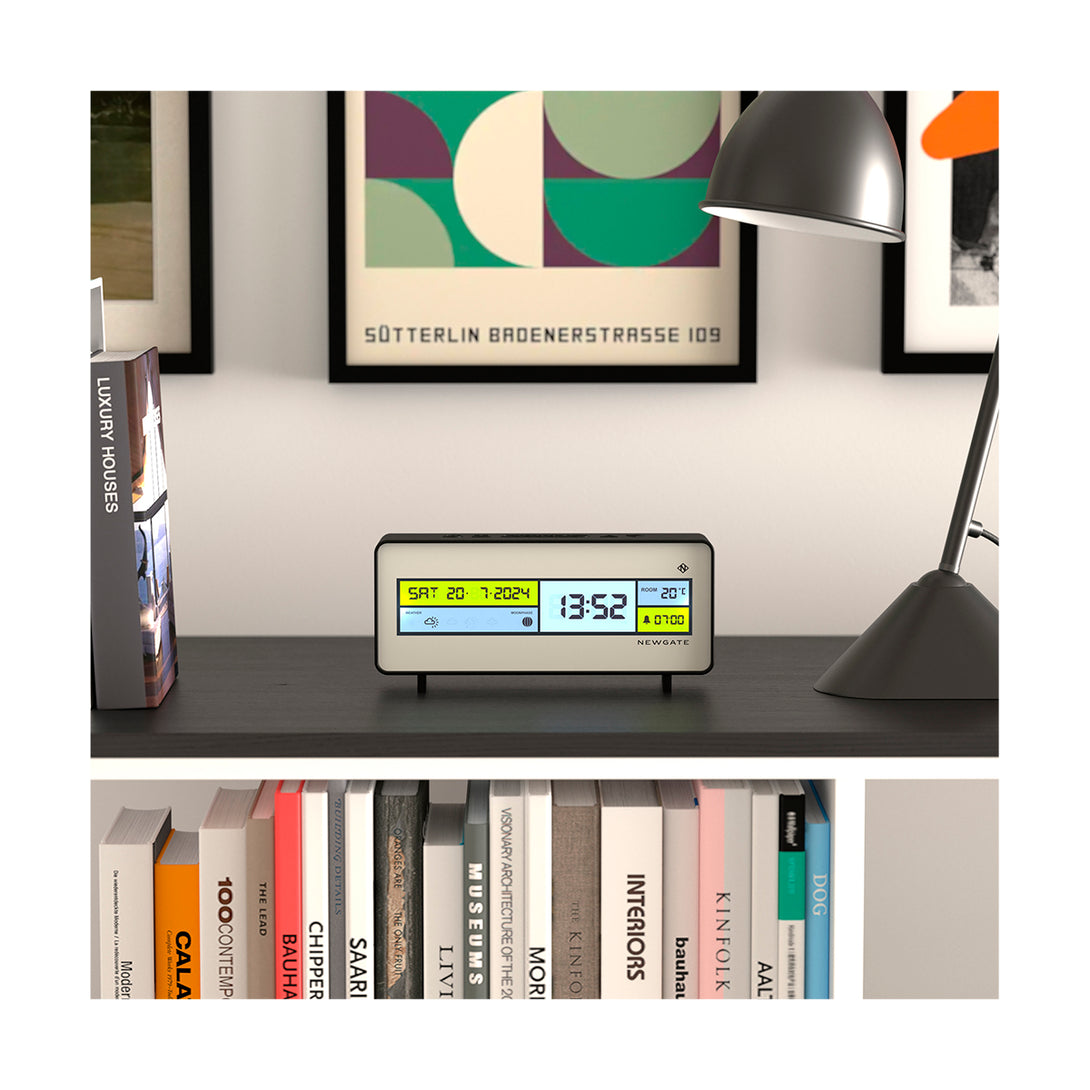 Digital Alarm Clock with Black, Yellow, White & Grey LCD Display - Futurama - LCD-FUTUR2 - Style Shot 