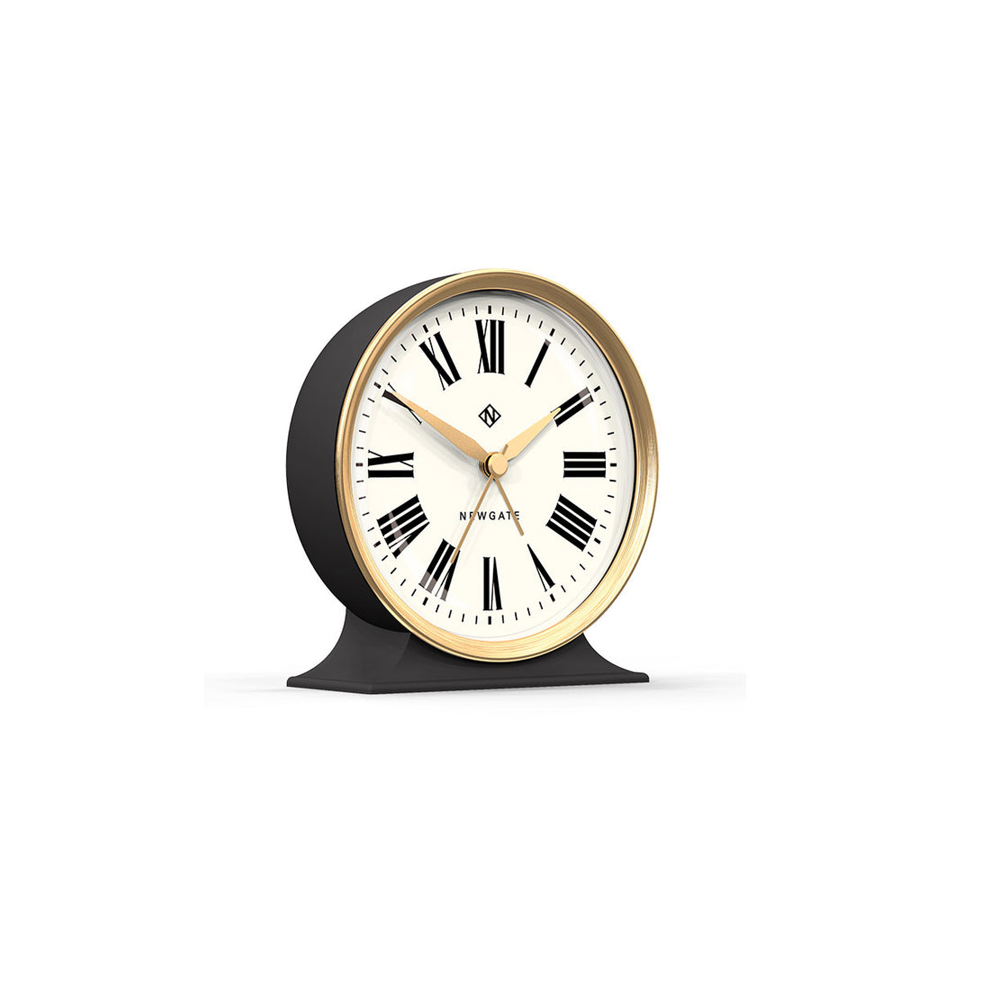 Roman Numeral Alarm Clock - Grey & Gold - Newgate - Hotel HOTE455BGY (skew)