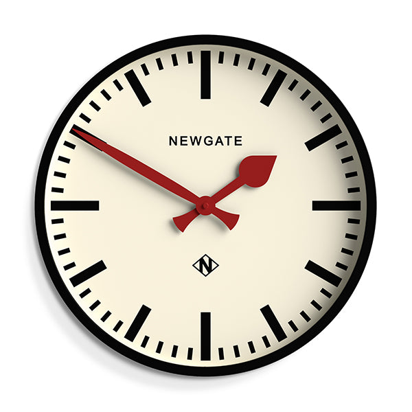 Newgate Universal railway wall clock in black