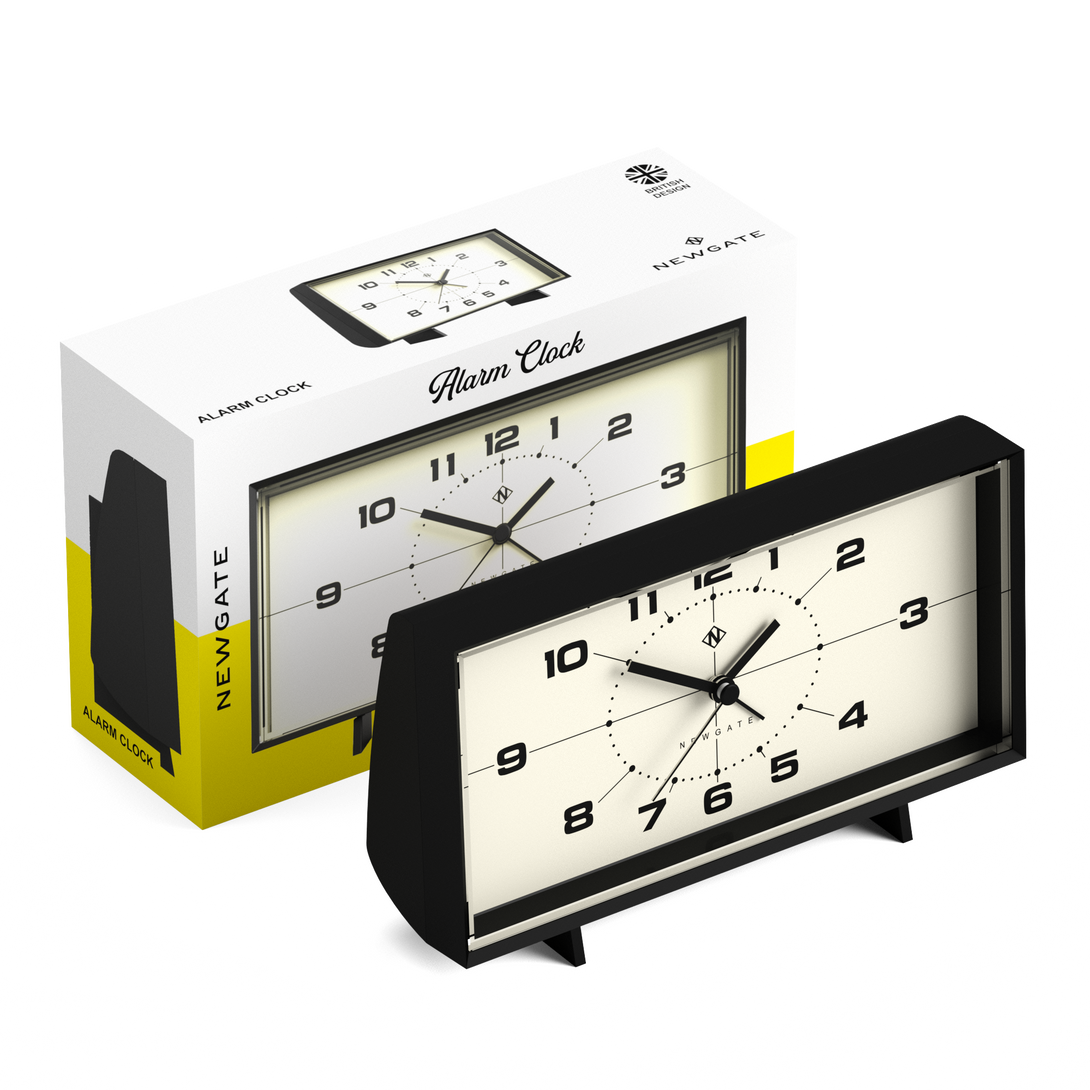 Broadgate Clock Newgate Wideboy alarm clock in black and cream – Newgate World