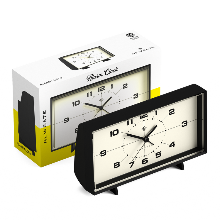 Newgate Wideboy alarm clock in black and cream Newgate World
